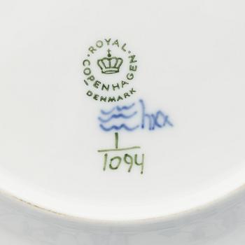 Royal Copenhagen, twelve sideplates, 1'Musselmalet Full Lace', Denmark, 1964-73.