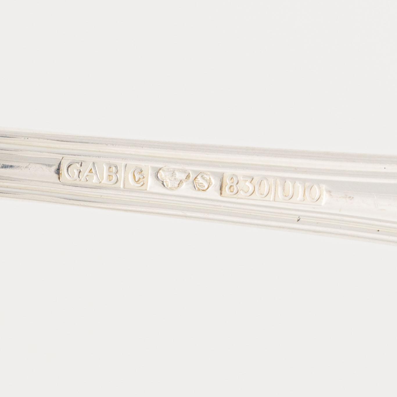 Bestickservis, 49 delar, silver, modell "Gammal fransk", GAB, Eskilstuna, 1994-2001.