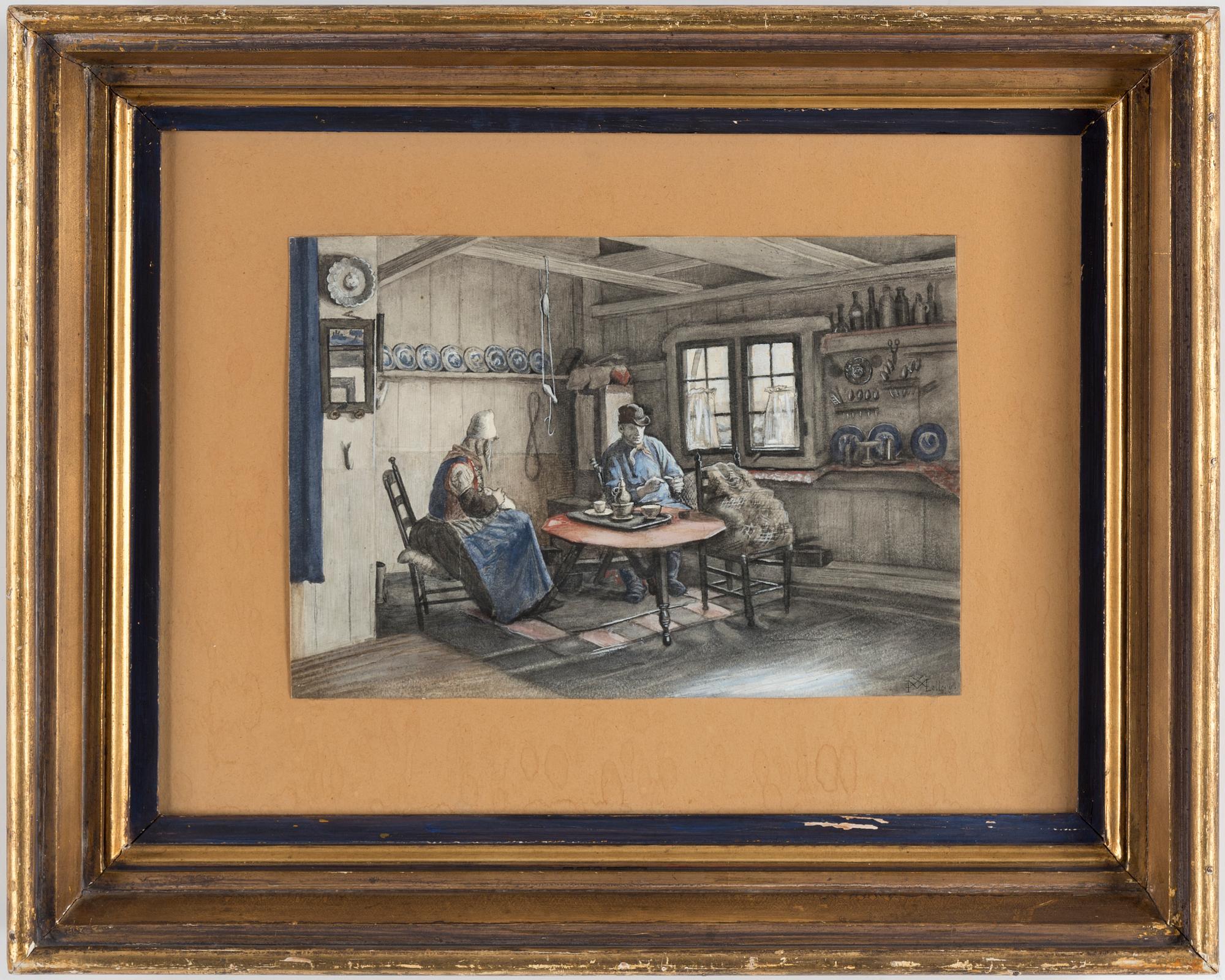 XAVIER MELLERY, attributed,  watercolour on paper, signed.