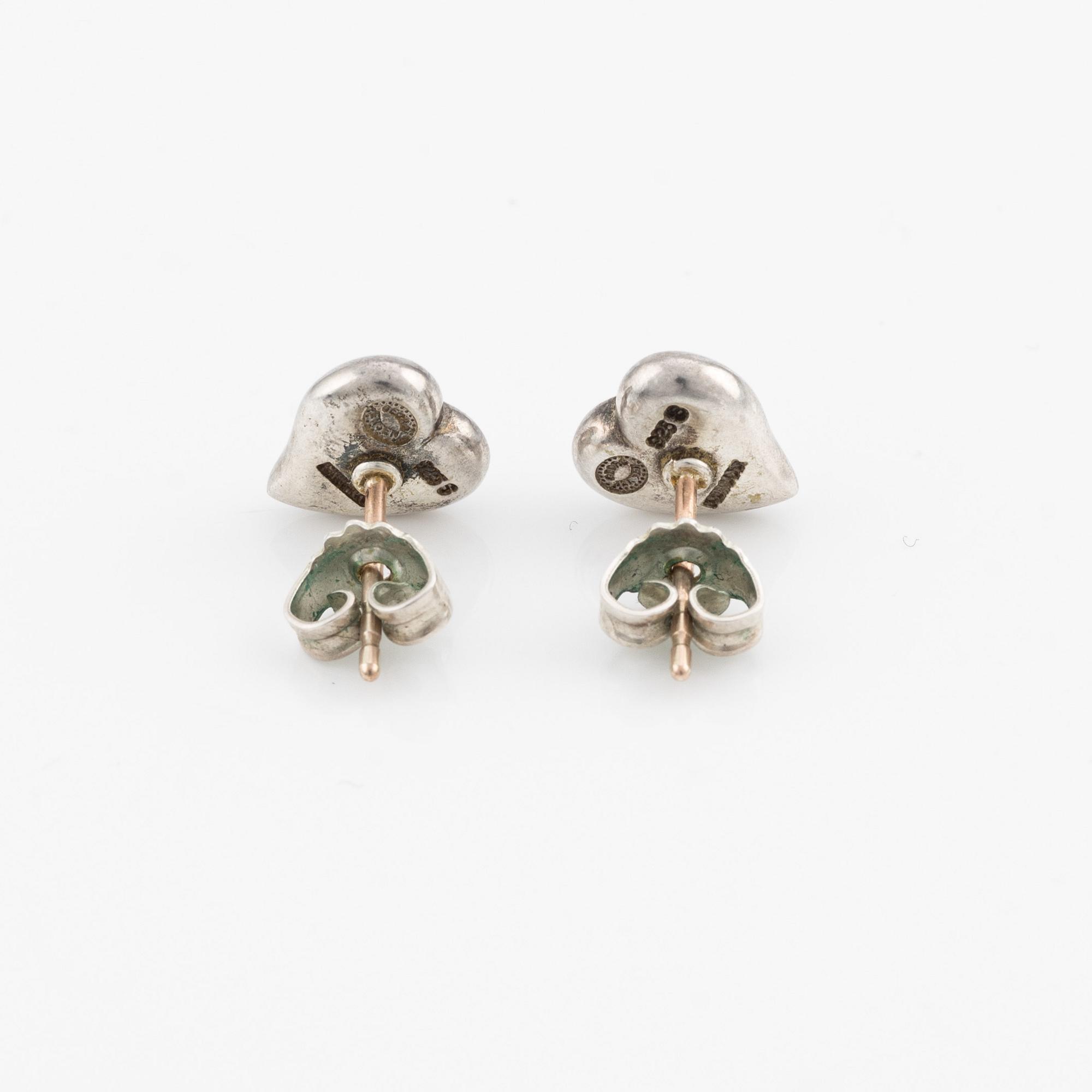 Georg Jensen, a necklace and a pair of earrings, sterling silver.