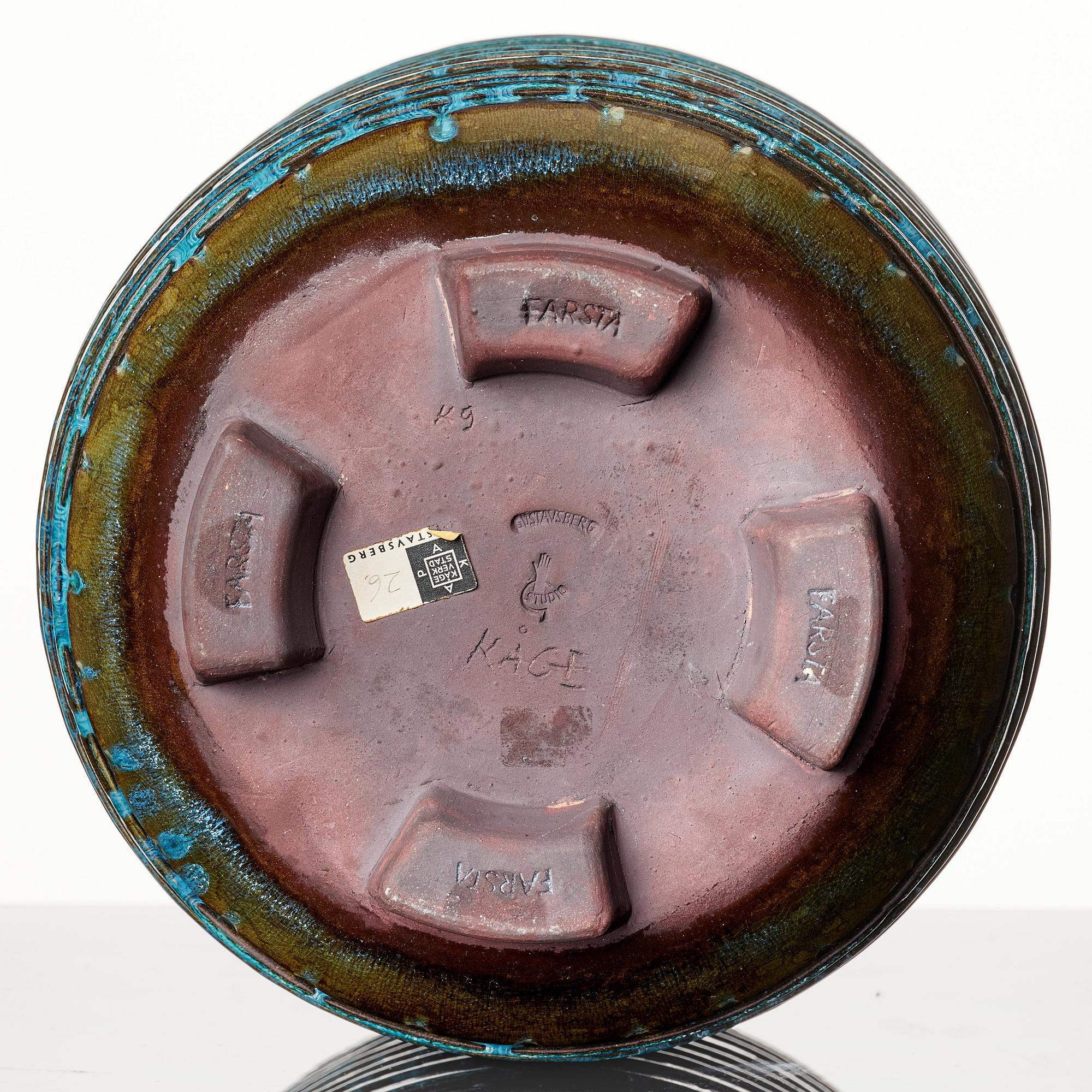 Wilhelm Kåge, a large 'Farsta' stoneware urn with cover, Gustavsberg studio, Sweden 1960.