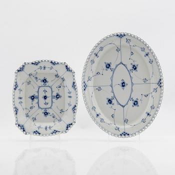 Service, 46 pieces, porcelain, Blue Fluted "Full Lace" and "Half Lace", Royal Copenhagen, Denmark.