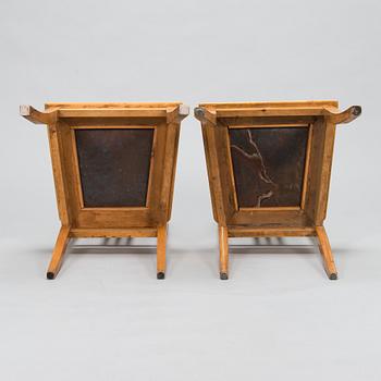 Louis Sparre, four Jugend Style chairs for Aktiebolaget Iris, Porvoo Finland, early 20th century.