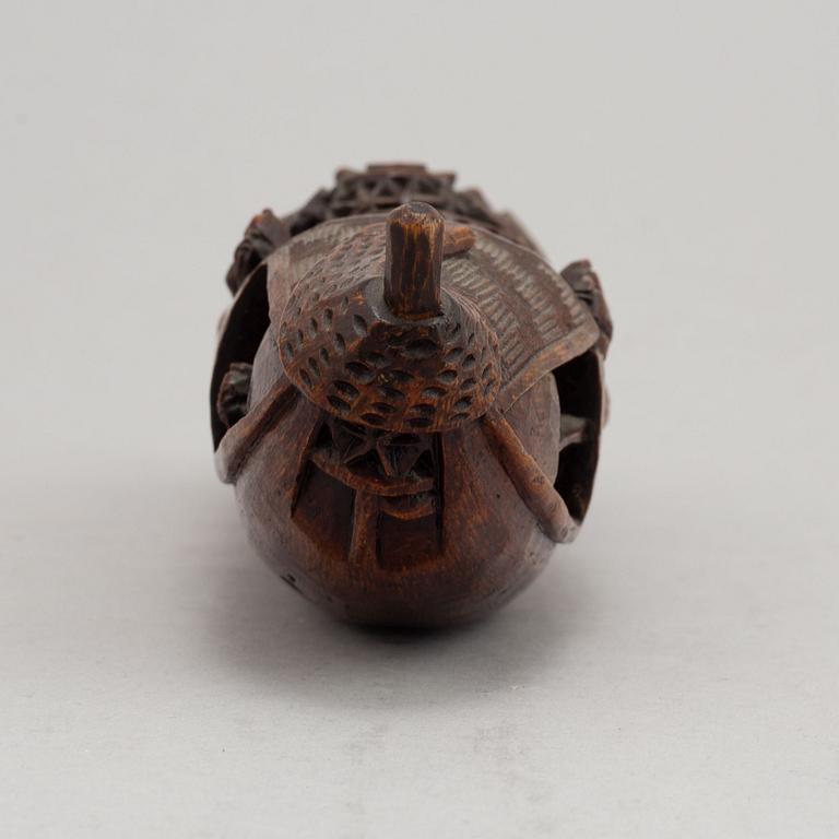 A Chinese bamboo sculpture of a boat, 20th Century.