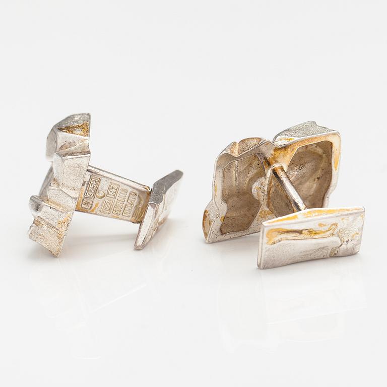 Björn Weckström, A pair of sterling silver cufflinks. Lapponia 1970.