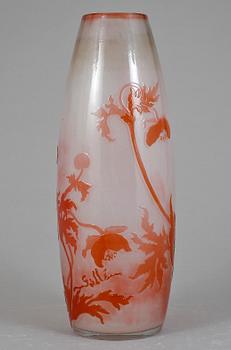 VAS, glas, firepolished. Emile Gallé, Nancy, Frankrike, 1900-talets början.