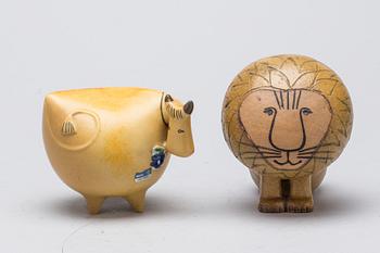 FIGURIN, 2 st, stengods, Lisa Larson. 1950/60-tal.