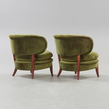 A pair of Otto Schulz 'Schulz' easy chairs, Jio Möbler, Sweden.