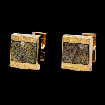349. A pair of Lapponia guld and labradorite cufflinks.