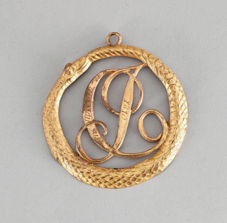 MEDALJ, brännförgylld mässing, 1810.