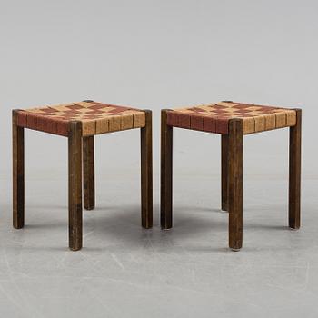 A pair of stools designed by Axel Larson from Svenska Möbelfabriken, 1930s.