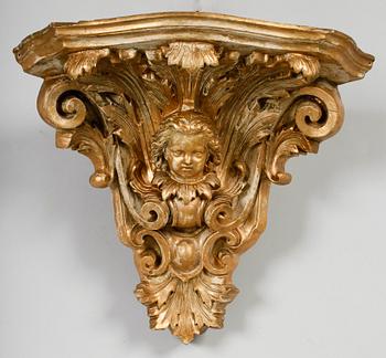 HÖRNKONSOL, barockstil, 1800-tal.