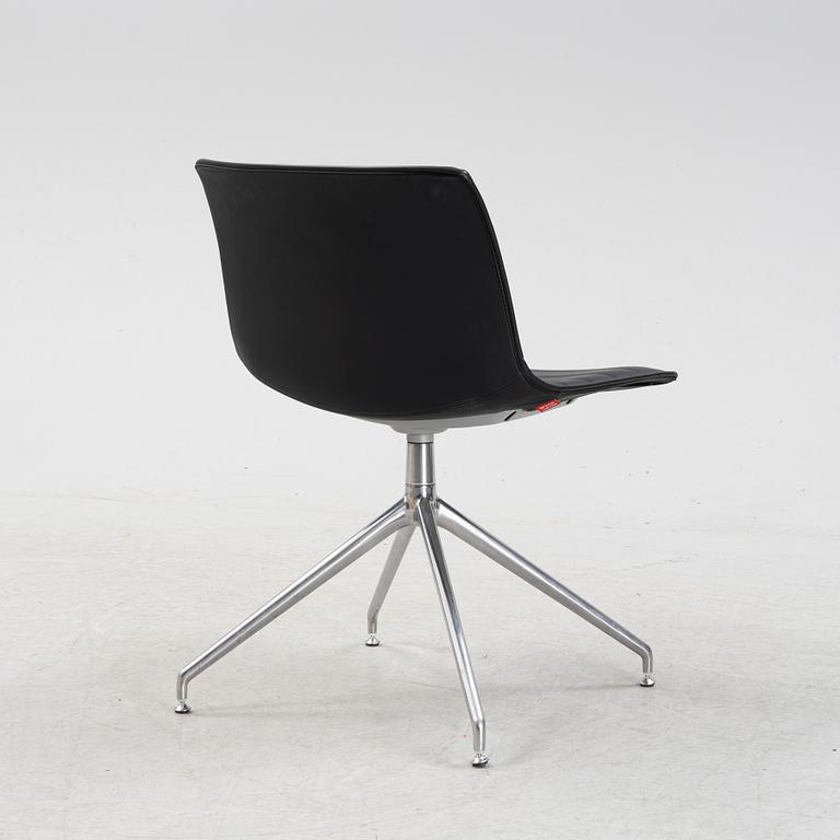 Lievore Altherr Molina, a leather and steel 'Catifa' office chair for Arper, Italy.