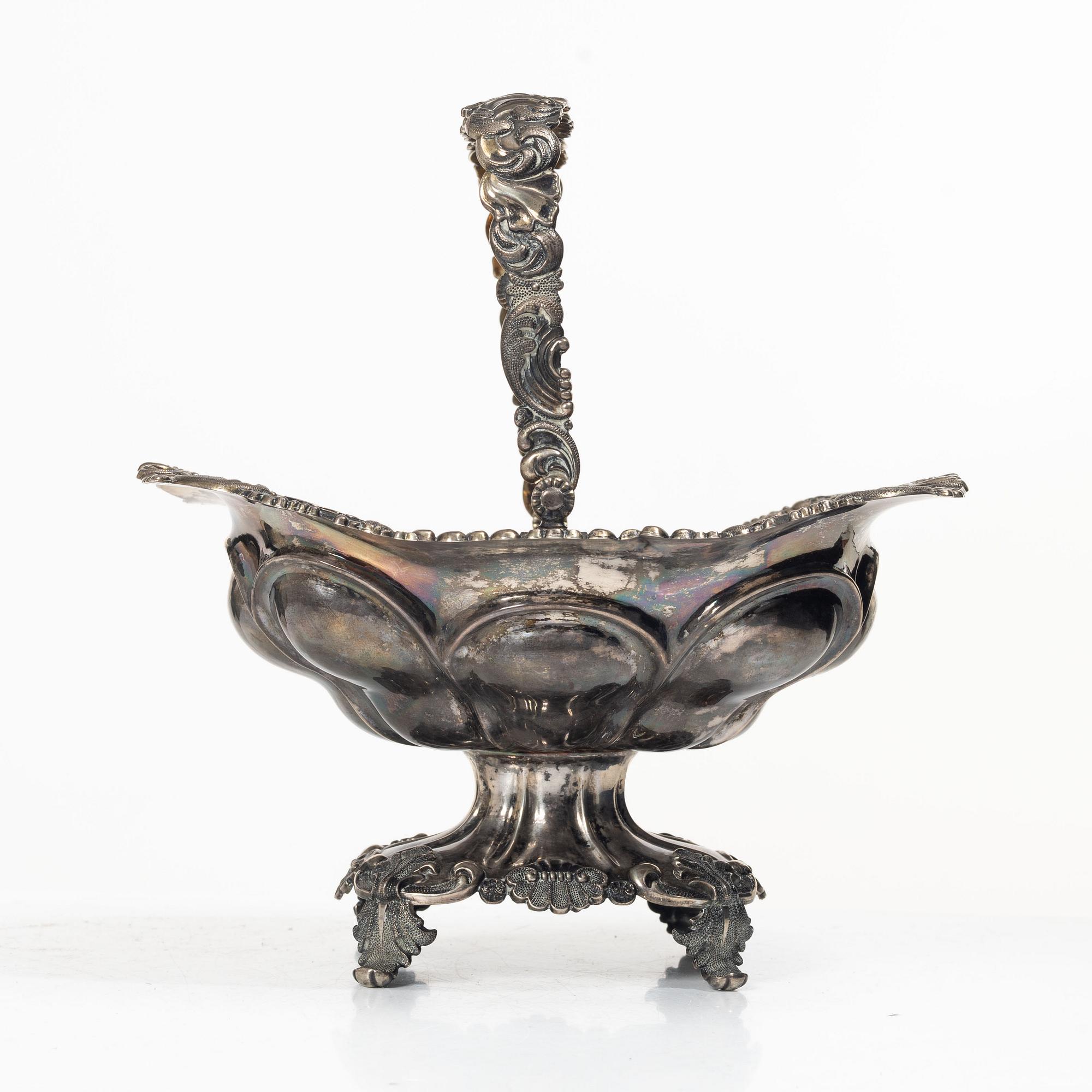 Roland Mellin, sweet dish, silver, Helsinki, Finland, 1842.