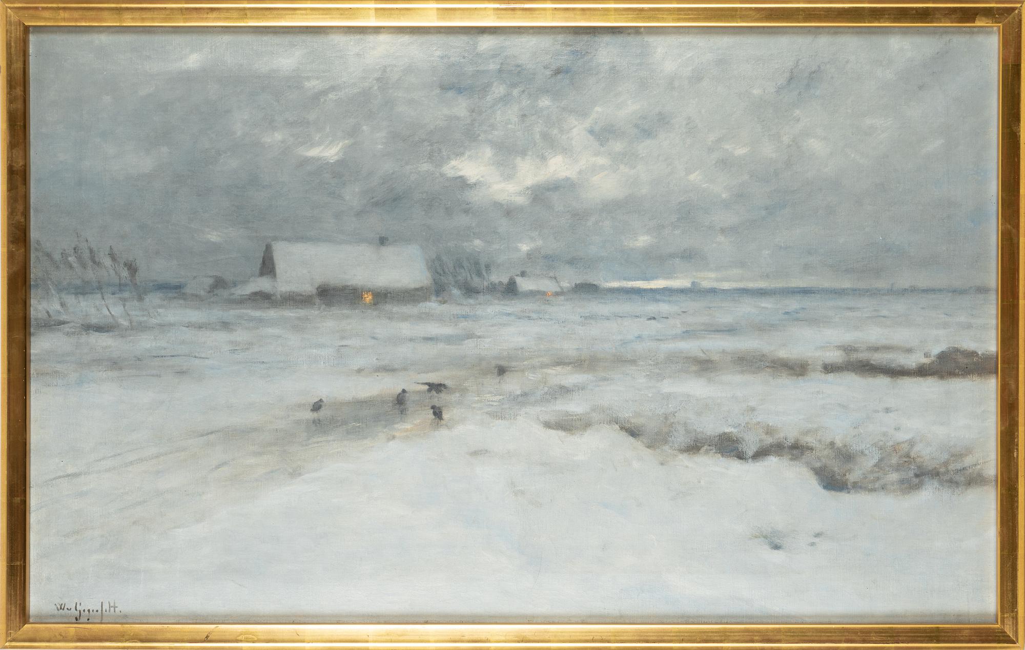 Wilhelm von Gegerfelt, Winter landscape at dusk.