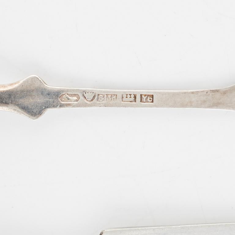 Cutlery, 17 pieces, silver, including Osuusliike Kultaseppä, Turku, Finland 1930.