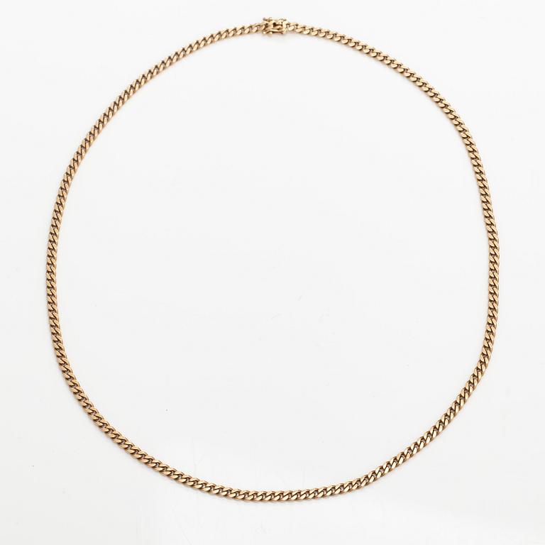 Kaulakoru, 14K kultaa. Kultaseppä Antero Ojala, Helsinki 1991.