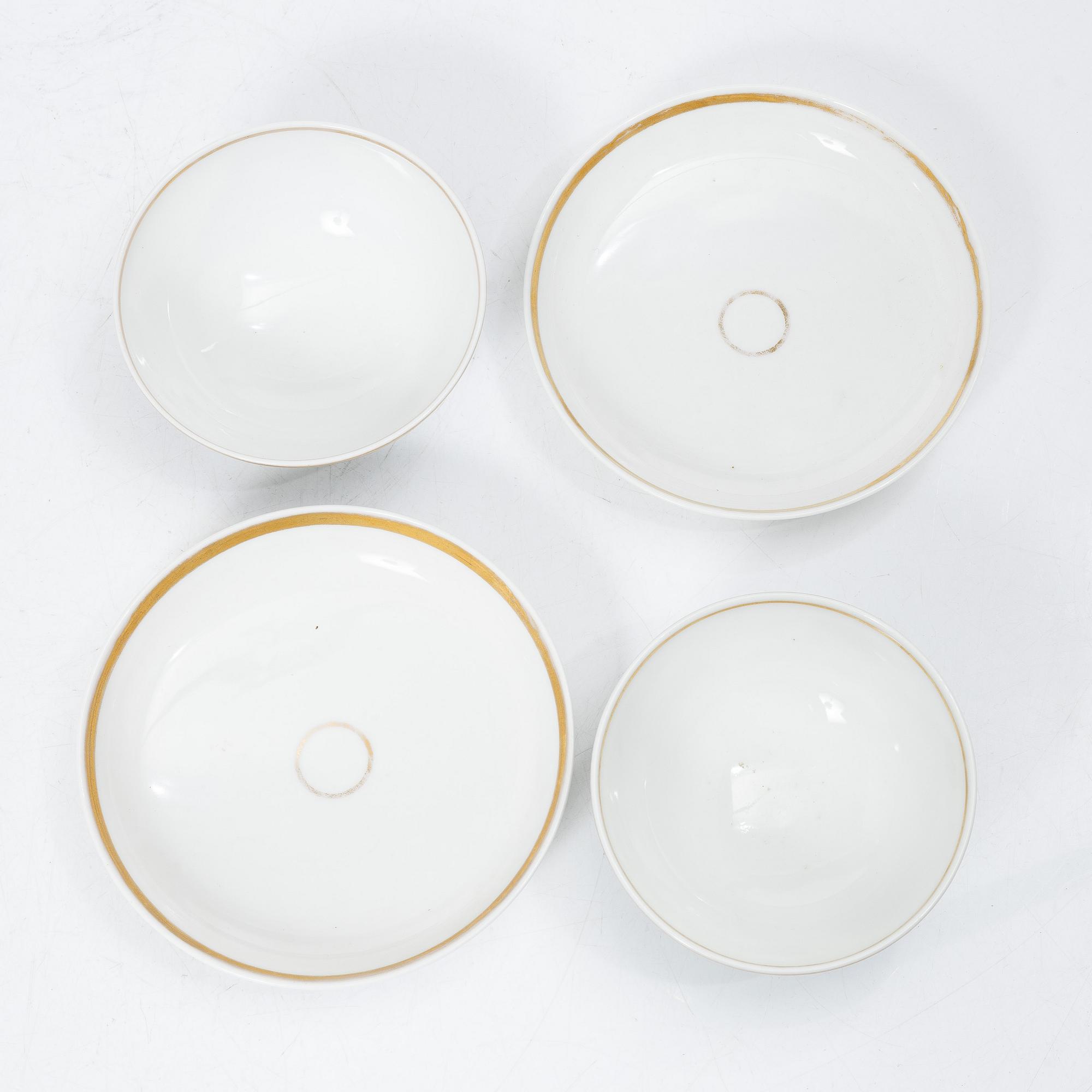Cups with saucers, 29 pcs, Empire, first half of the 19th century.