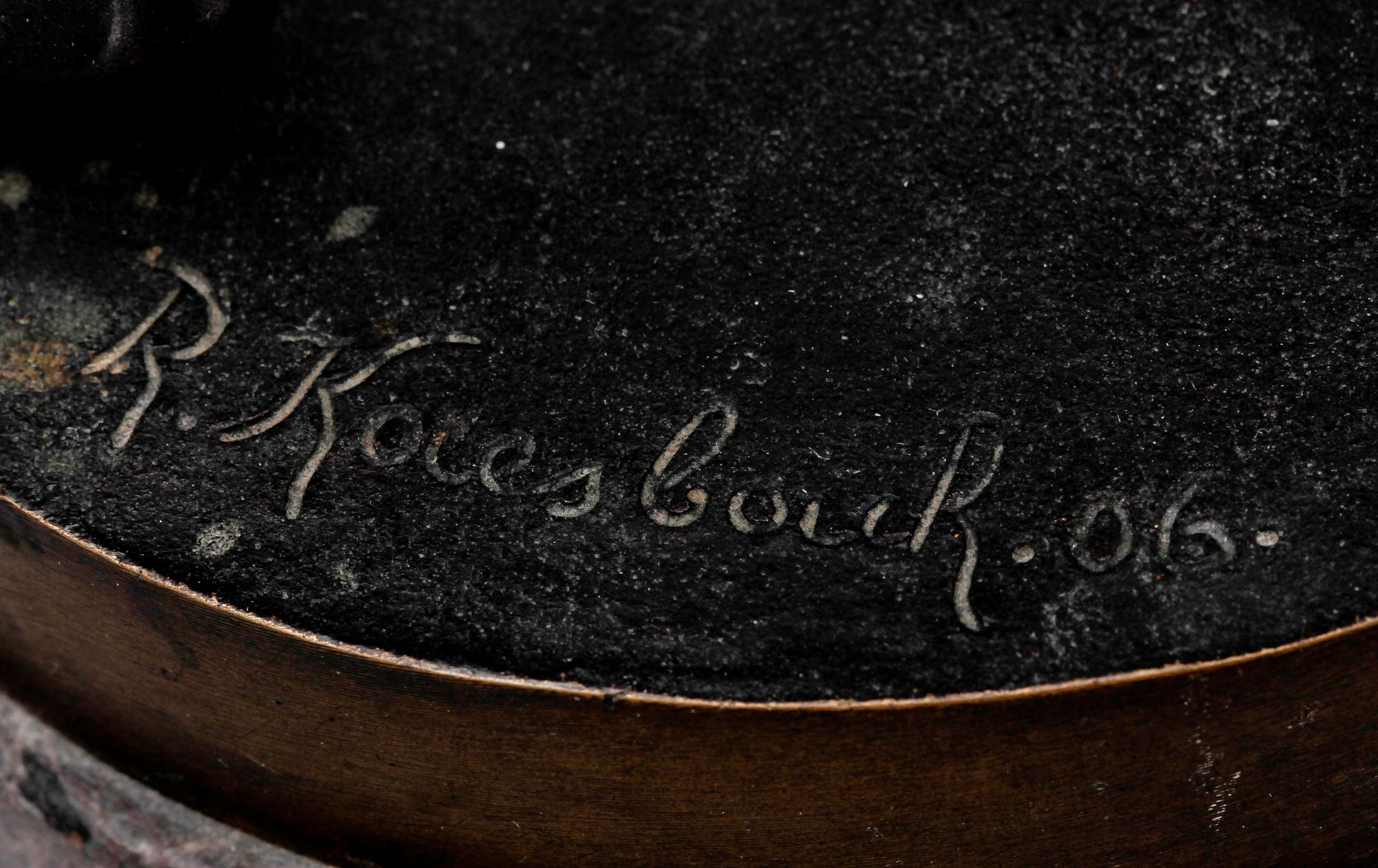 RUDOLF KAESBACH, tillskriven, skulptur, patinerad brons, Signerad.