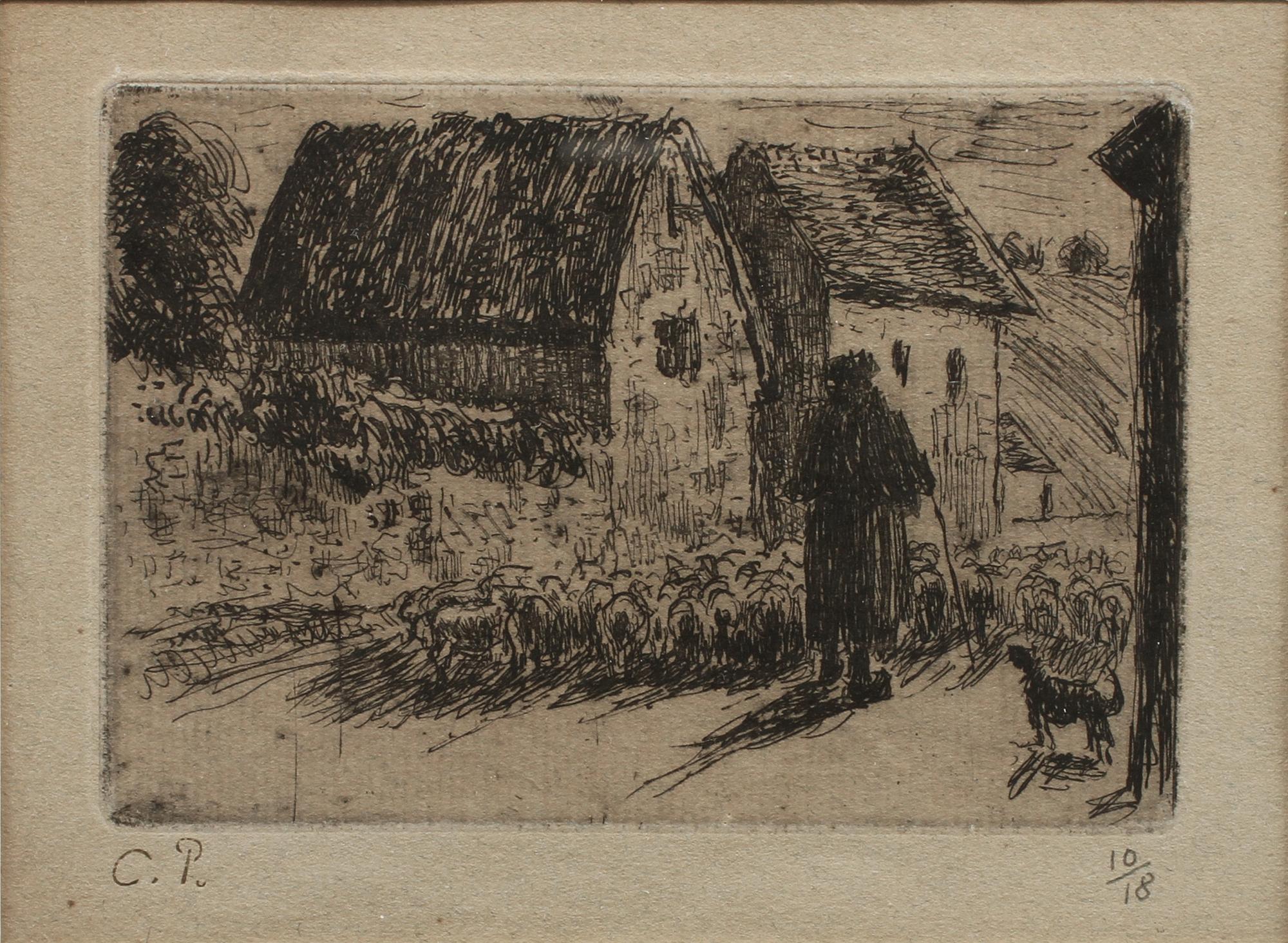 CAMILLE PISSARRO, etsning, 1889, signerad 10/18.
