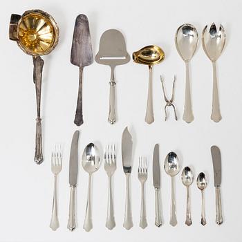 Besticksservis, silver, 167 delar, "Chippendale", GAB, Eskilstuna, 1990-tal.