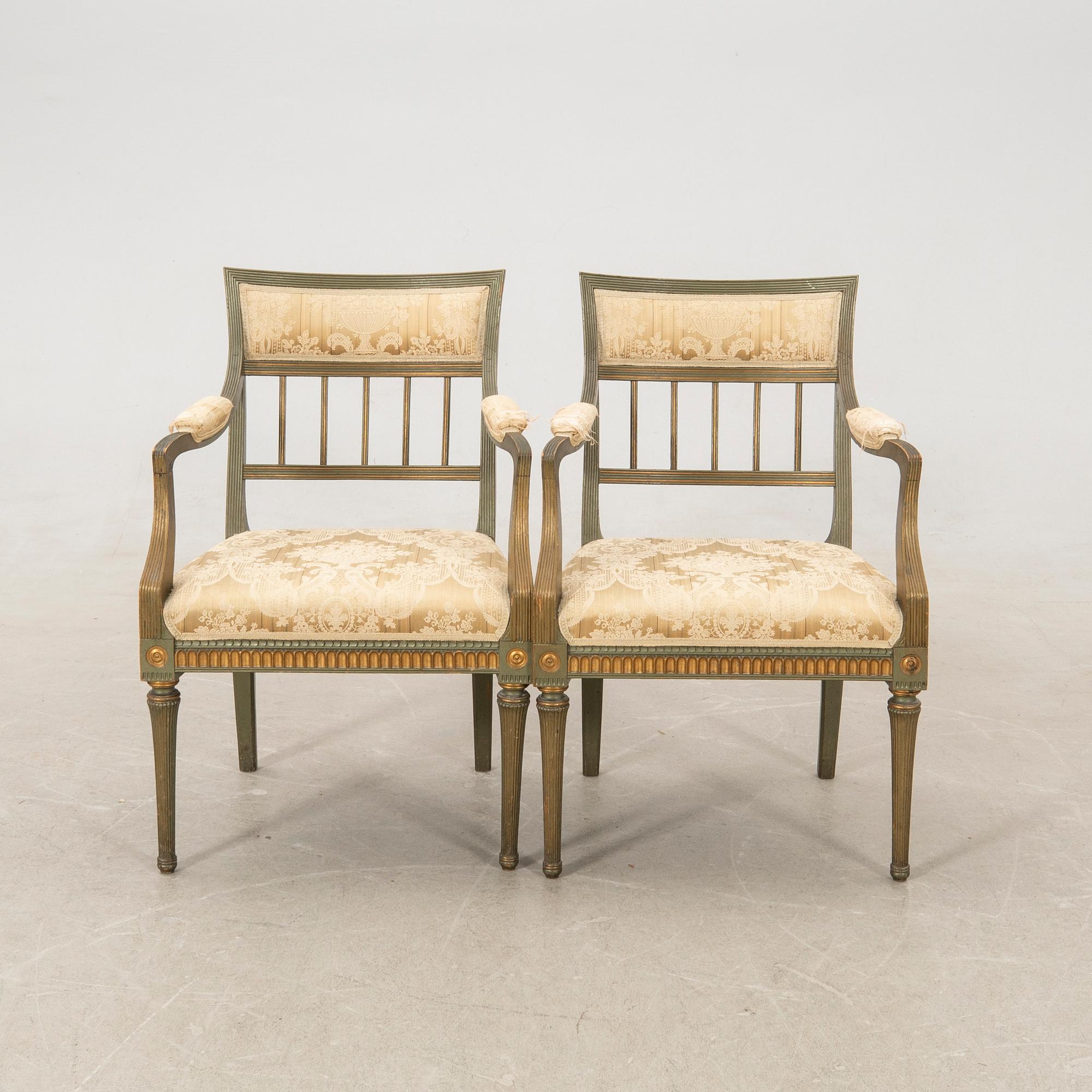 Salon group 3 pcs Gustavian style first half of the 20th century.