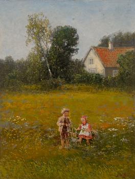 Severin Nilson, Children in a Summer Landscape.