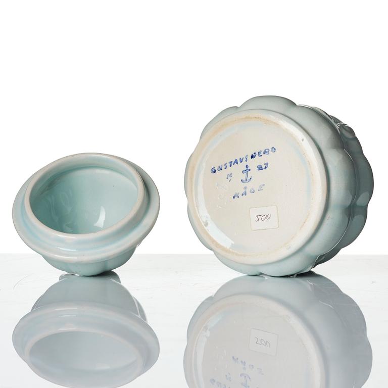 Wilhelm Kåge, a ceramic vase and a  lidded bowl, Gustavsberg 1927-28.