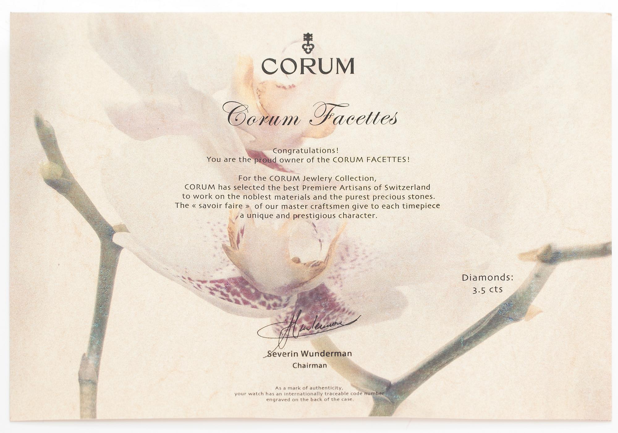 Corum, Facettes, wristwatch, 34 x 29 mm.