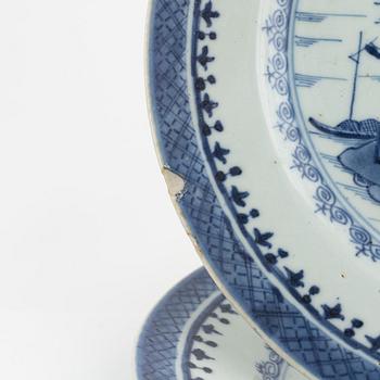 Kompaniporslin, 9 delar, Kina, 1700-1800-tal.