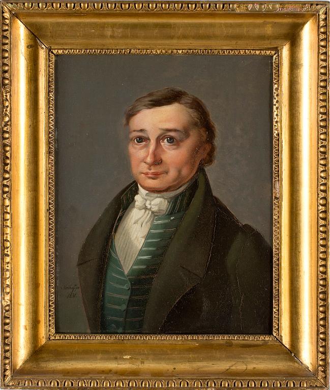 JOHANNES NORDHOFF, olja på pappannå, signerad , daterad 1831.