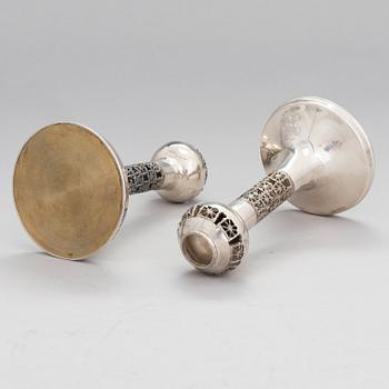 PENTTI SARPANEVA, A pair of silver candlesticks, Turun Hopea, Turku 1978.