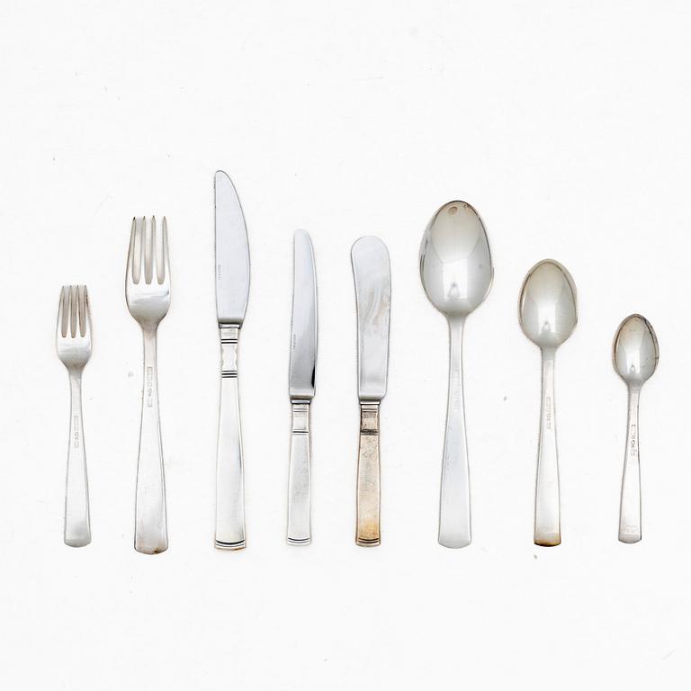 Jacob Ängman, besticksuppsättning, 88 delar, silver, "Rosenholm", GAB, Eskilstuna & Stockholm, 1967-73.