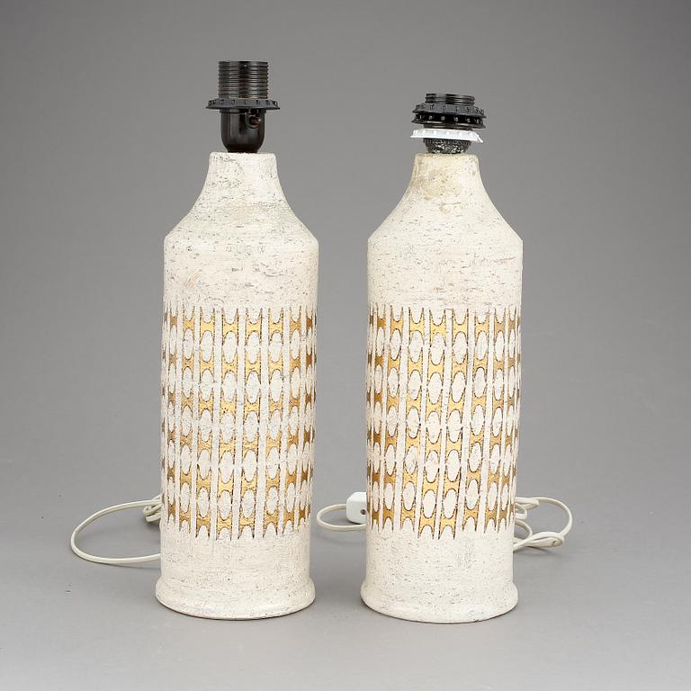 BORDSLAMPOR, ett par. Bitossi för Bergboms, 1960-tal.