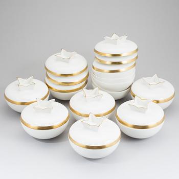 KARIN BJÖRQUIST, bowls with covers (12), bone china, "Nobel Jubilee 1991", Rörstrand.