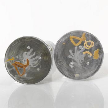 Vicke Lindstrand, a pair of glass table lamps, Kosta.