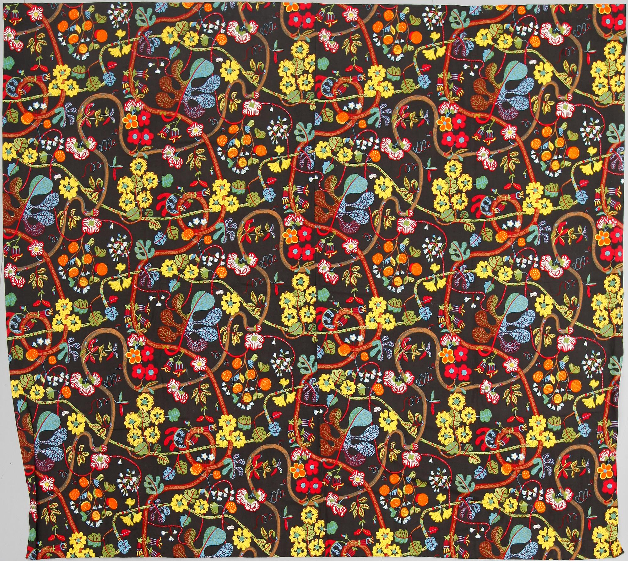 GARDINLÄNGDER, 2 st, linne, "Baranquilla", Josef Frank.