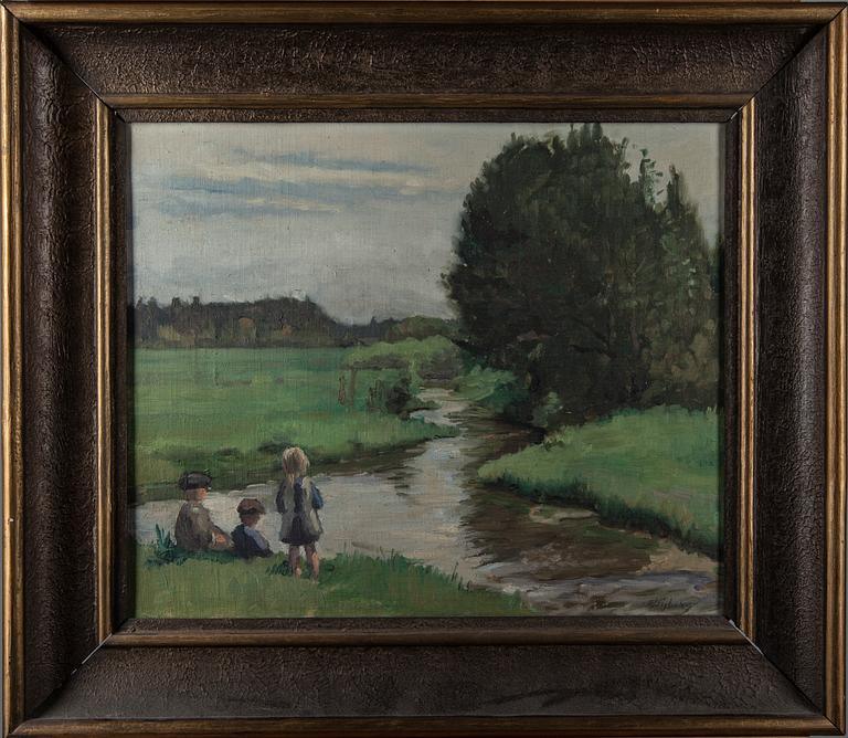 HJÖRDIS NYBERG, olja på duk uppfodrad på skiva, signerad.