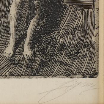Anders Zorn, etching, 1901, signed in pencil.