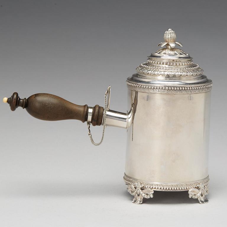 Jöns Granbom, kaffekanna, silver, Stockholm 1785. Gustaviansk.