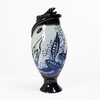 Ulrica Hydman-Vallien, a unique graal glass vase, Kosta Boda.