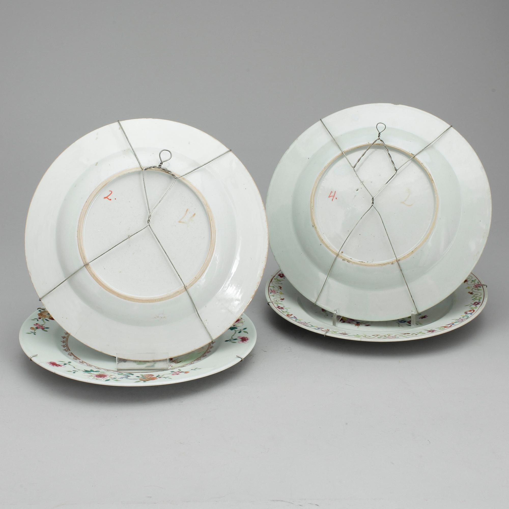 TALLRIKAR, 2+1+1, porslin, Qianlong, Kina 1700-tal.