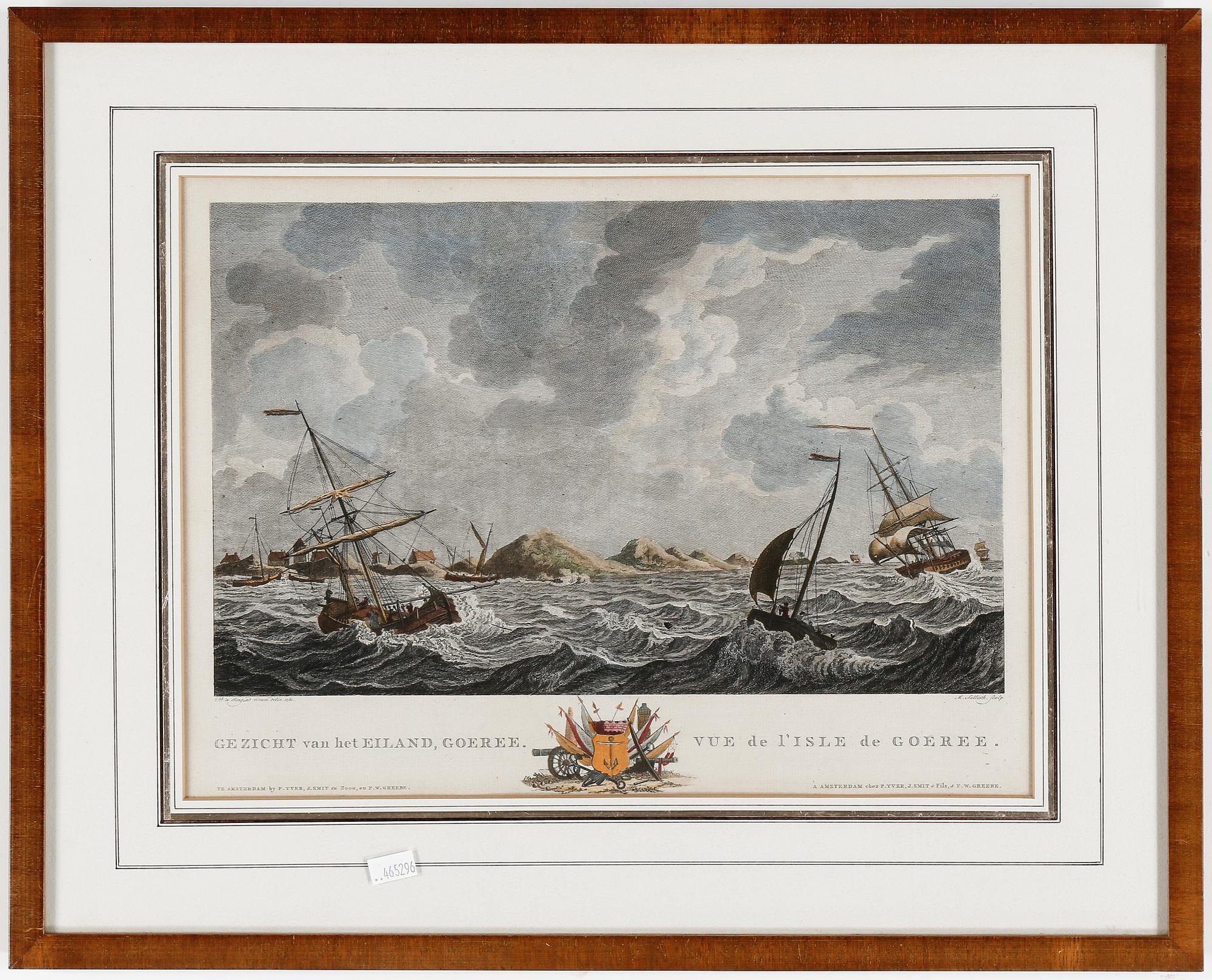 KOPPARSTICK, 2 st, kolorerade, M. Sallieth och D. de Jong, Nederländerna, 1805.