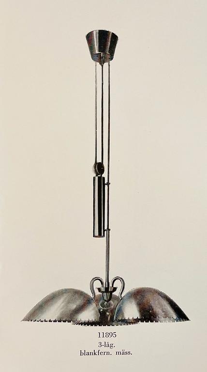 Harald Notini, a ceiling lamp, model '11895', Arvid Böhlmarks Lampfabrik, Sweden, 1950s.