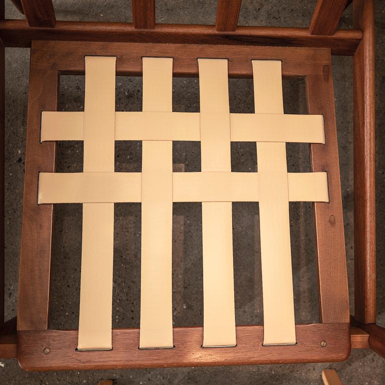A pair of teak easy chairs, Denmark middle fo the 20th century.