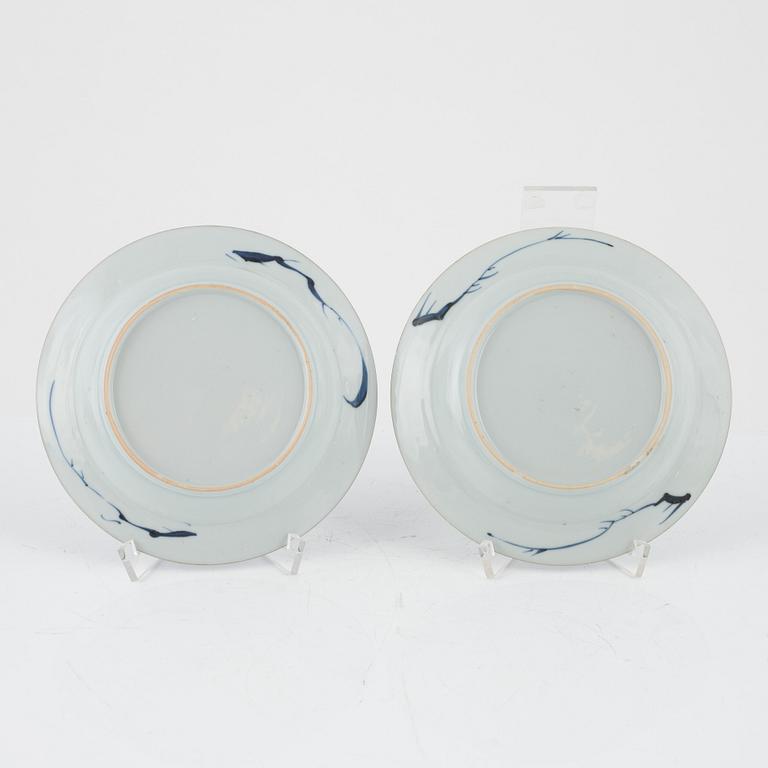 A set of eight blue and white dishes, Qing dynasty, 18th Century.