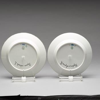 A Royal Copenhagen 'Flora Danica' dinner set for two, Denmark, 20th Century (12 pieces).