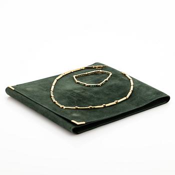 Necklace and bracelet, 18K, Old Orient.