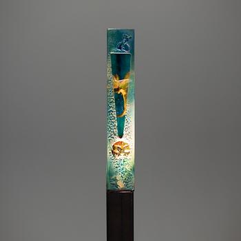 KJELL ENGMAN, a unique sand cast glass sculpture, Kosta Boda, Sweden.