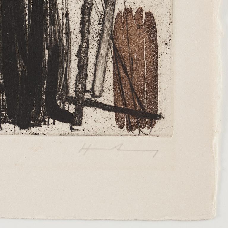 HANS HARTUNG, etching with acquatint, signed.